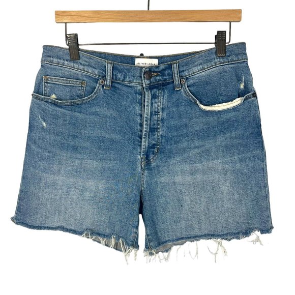 oliver logan Pants - Oliver Logan Bedford Raw Hem High Rise Denim Shorts 29
